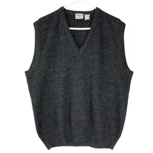 Giorgio di Firenze Gray Pattern Sweater Vest XL Pullover V-Neck Sleeveless Italy